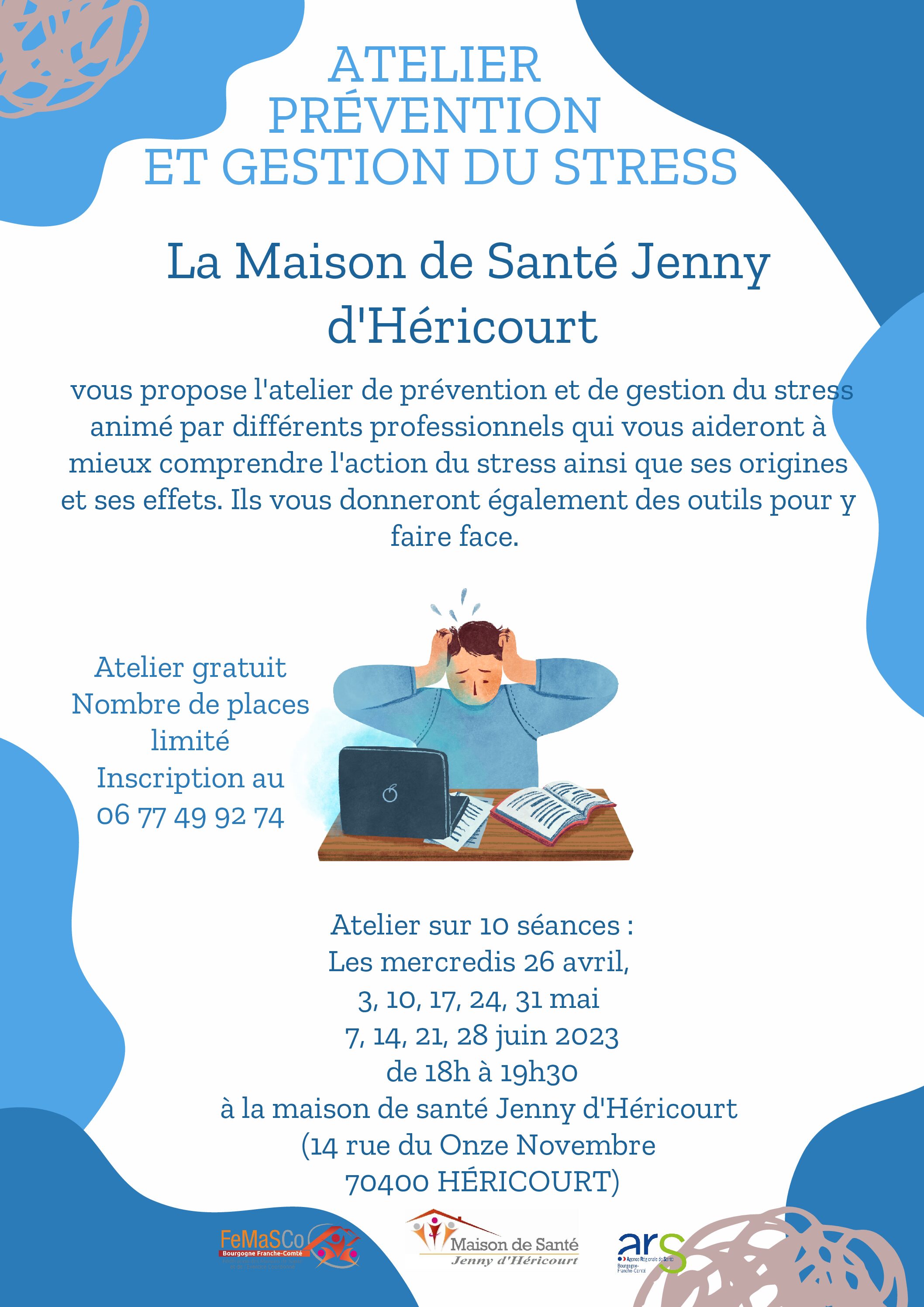 Affiche Ateliers Prévention et Gestion du stress 2023