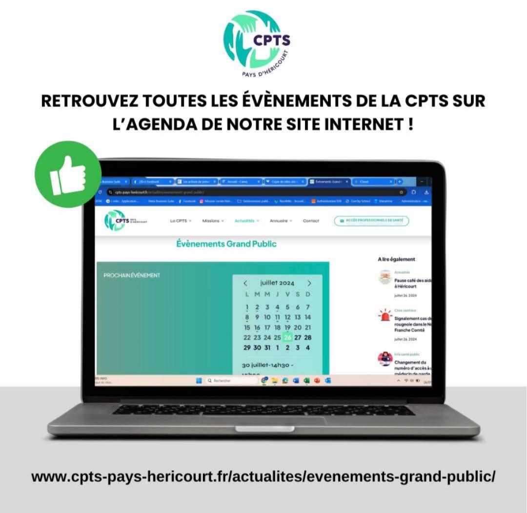 onglet événements site CPTS