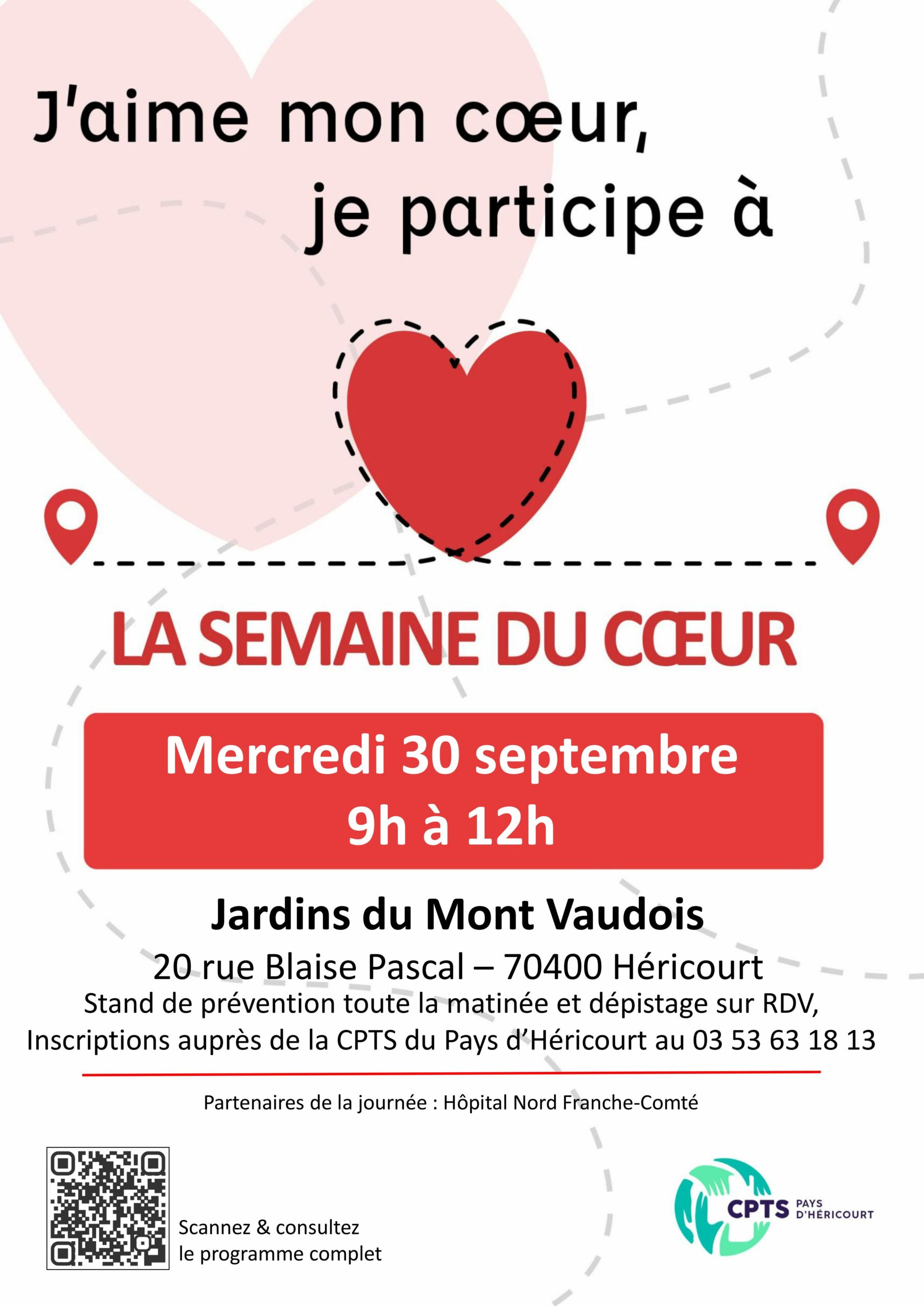 Affiche semaine du coeur – Jardins Mont Vaudois 30.09